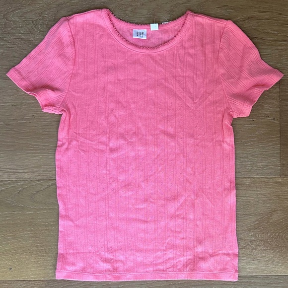 NWT GAP Kids Ribbed XXL Pink Short Sleeve Tee - Picture 1 of 6
